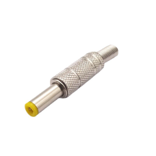 Роз“єм DC, штекер живлення 5.5x2.1мм, жовтий, HQ, корпус метал